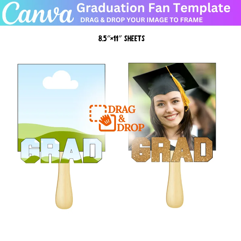 Graduation 2026 Canva Editable Template, Graduate Fan, Proud Graduate shirt, Graduation Fan Gift, Grad 2026, Graduation Cake Topper