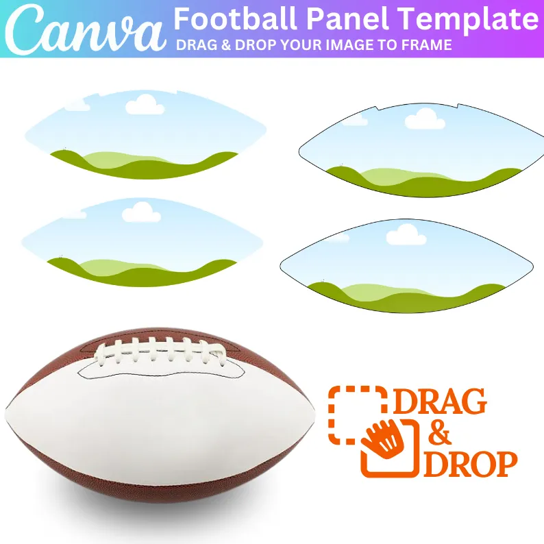Football Panel Canva Editable Template, Football Blank Template, Custom Football Panel, Photo Ball Wrap, Football Leather Canva Template