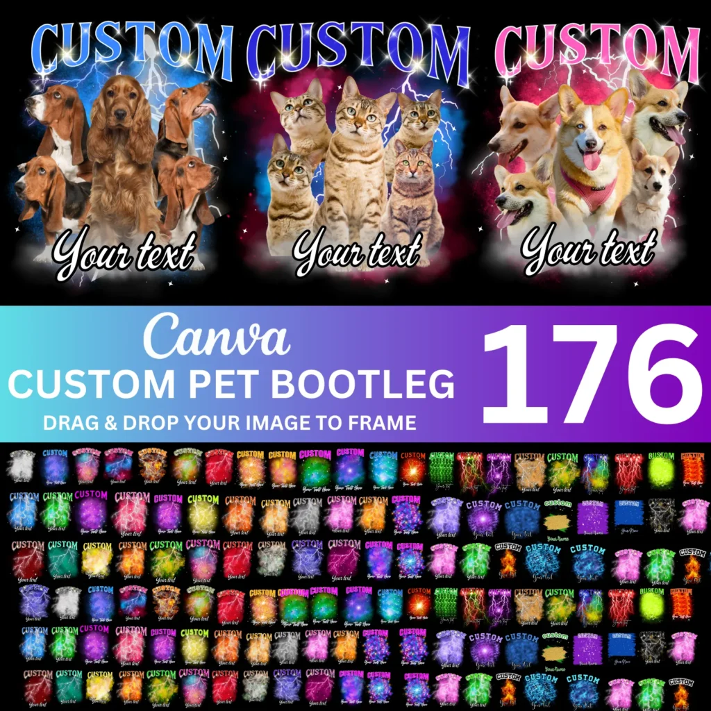 176 Custom Pet Bootleg Rap Tee Canva Editable Template, Tshirt Design Template, Bootleg Rap Tee Shirt, Birthday Concert Shirt, Custom