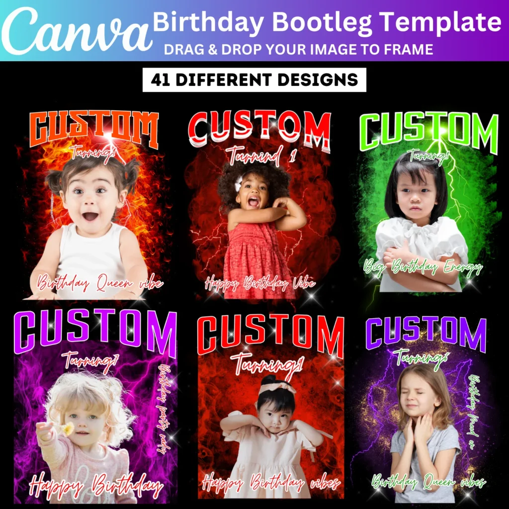 41 Birthday Bootleg Canva Editable Template, Canva Editable Kids Birthday Designs, Birthday Concert Shirt, Viral Sublimation T shirt Rap Tee