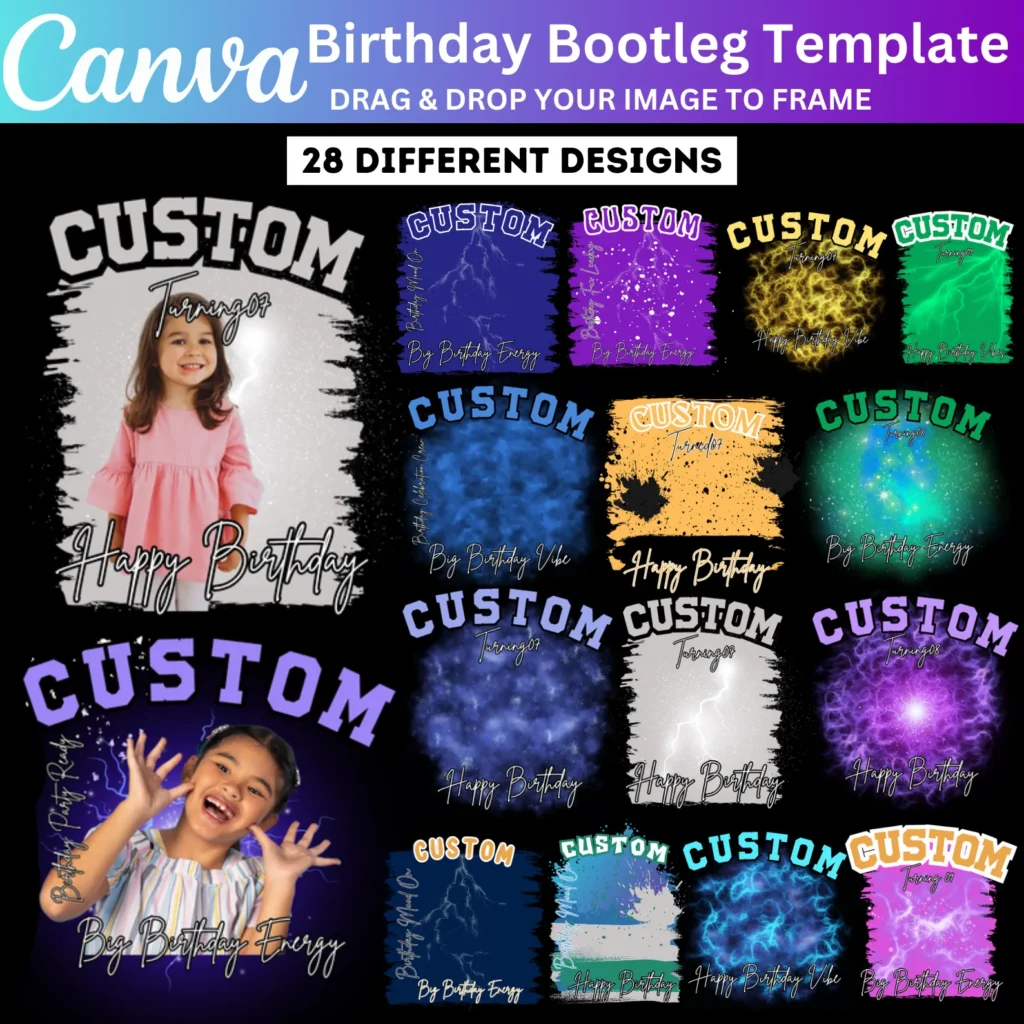 28 Kids Birthday Bootleg Canva Editable Template, Canva Editable Kids Birthday Designs, Birthday Concert Shirt, Viral Sublimation Rap Tee