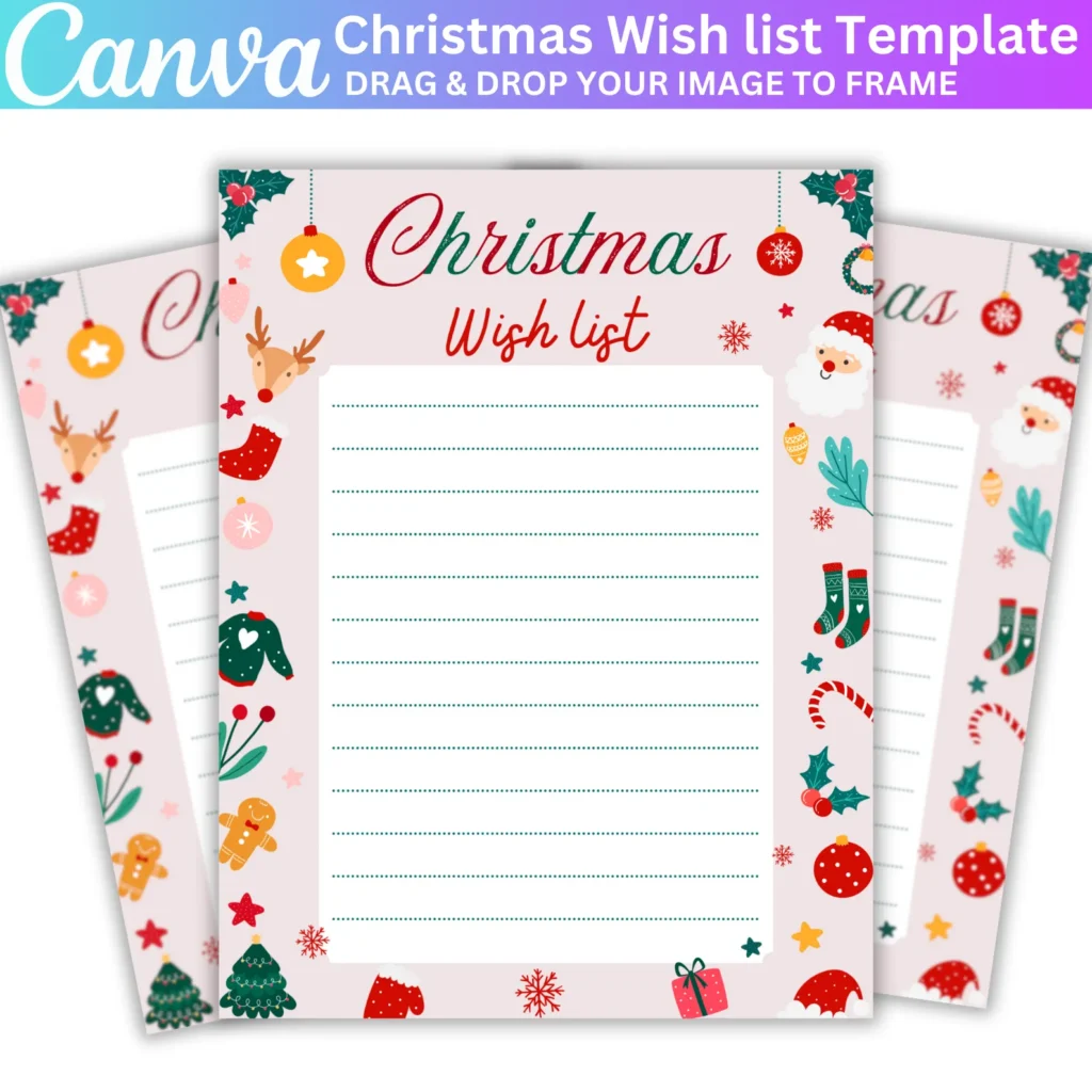 Christmas Wish List Printable, Christmas Favorites List, Letter to Santa Wish List Kids, Employee Appreciation Holiday Wishlist Santa Letter